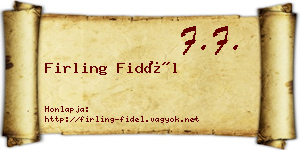 Firling Fidél névjegykártya